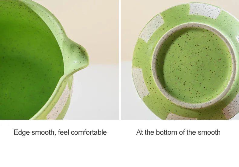 Ceramic Matcha Bowl Checkered Pattern Large Capacity High Temperature Resistant Green Tea Maker Cup Tea Ceremony Tool