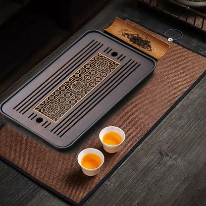 Chinese Kungfu Tea Tray Tea Set Accessory Tea Serving Tray for Tea Room Home Chinese Tea Tray with Water Storage Drainage
