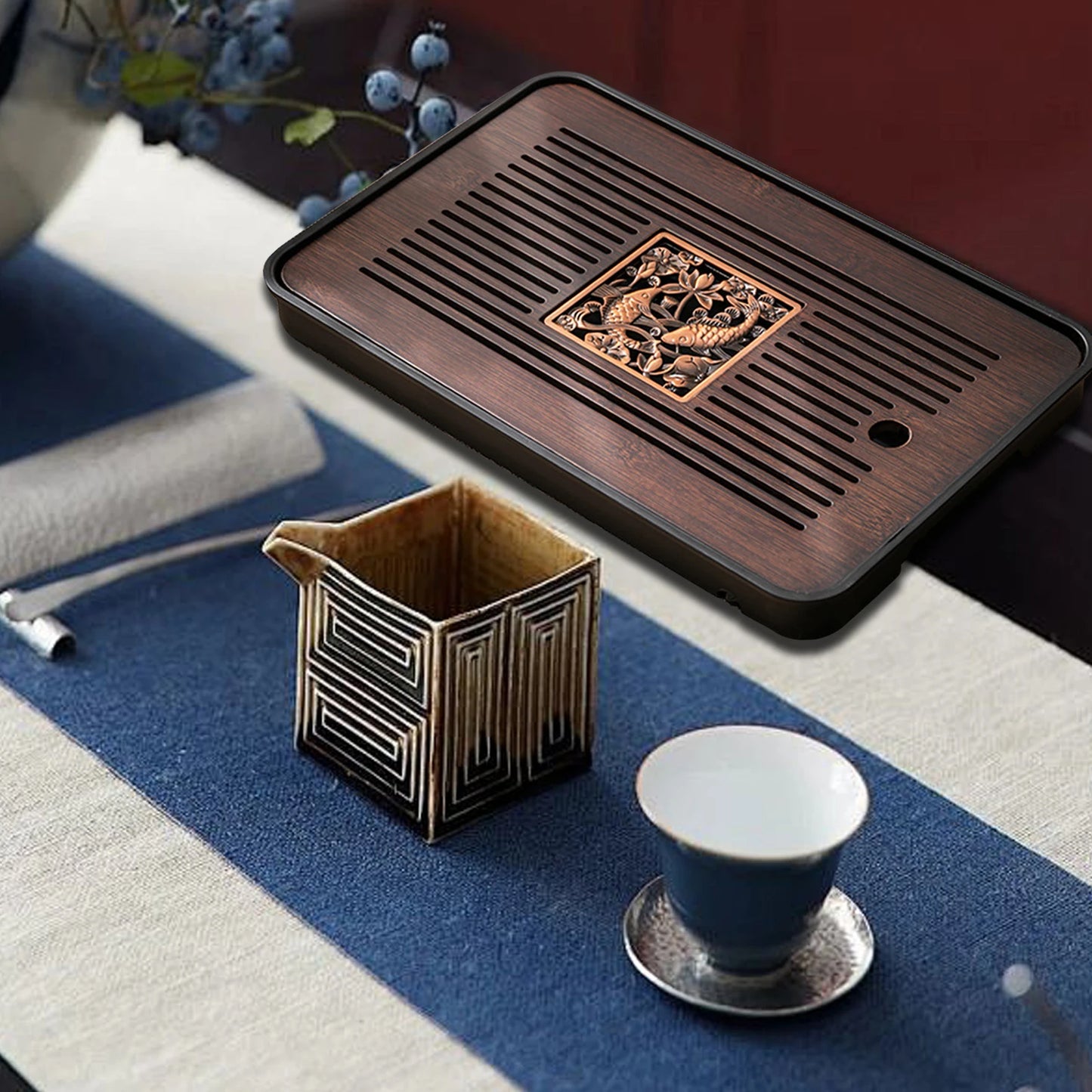 Chinese Kungfu Tea Tray Tea Set Accessory Tea Serving Tray for Tea Room