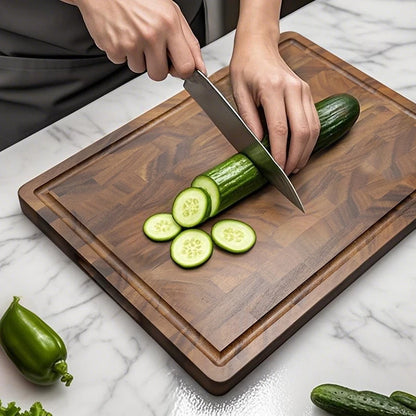 Upgraded Large Walnut wood Cutting Board, Premium Wooden Cutting Board Set, Food Safe, Durable Wood Block, Suitable for food