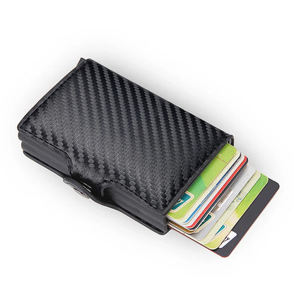 Rfid Blocking Protection Men id Credit Card Holder Wallet Leather Metal