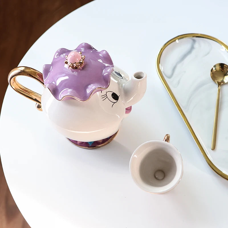Cute Cartoon Teapot Set Ceramic Coffee Pots Mug Home Decoration One