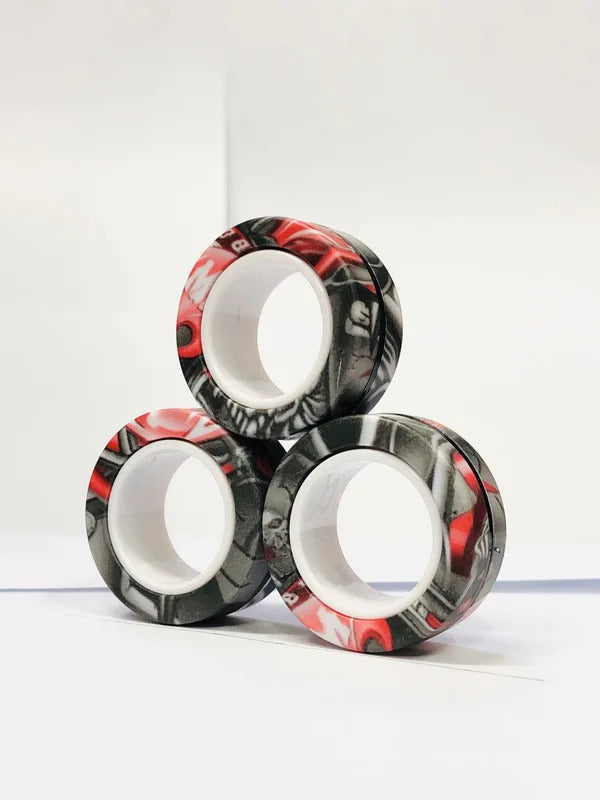 3pcs Magnetic Rings Spinner Fidget Toy Set Finger Magnets Rings