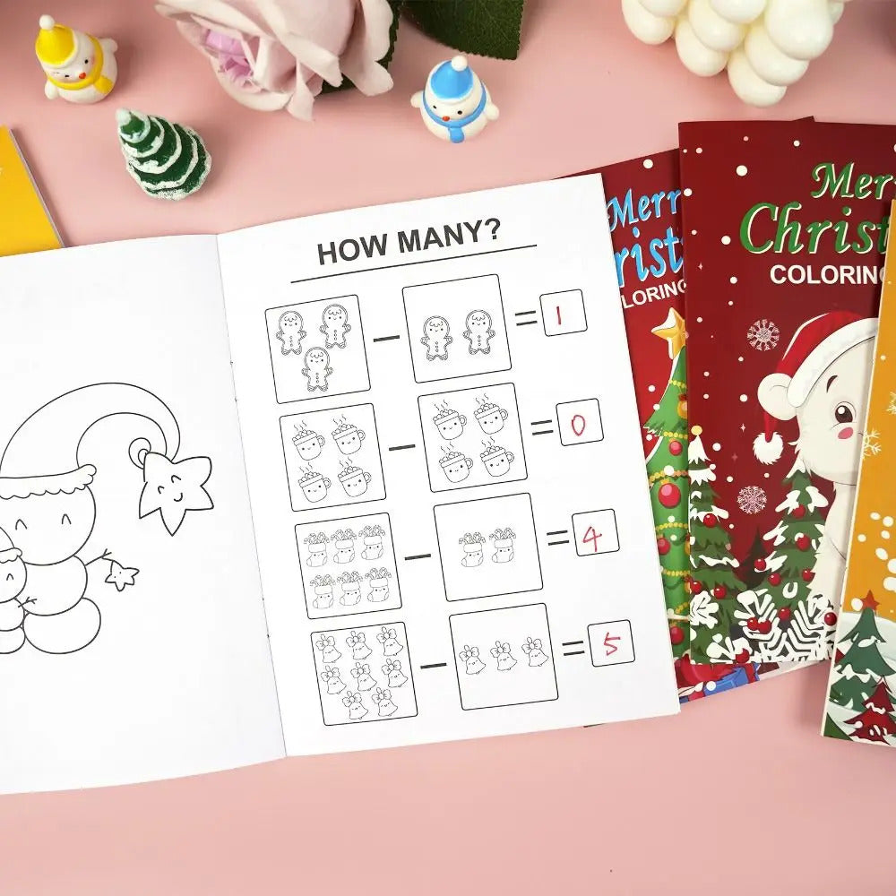 8PCS 高品質クリスマステーマ塗り絵