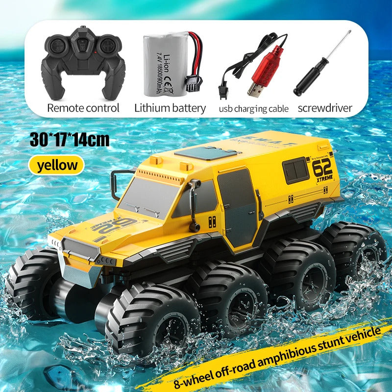 8x8 2.4G リモートコントロールカー 8WD オフロード水陸両用スタント車両