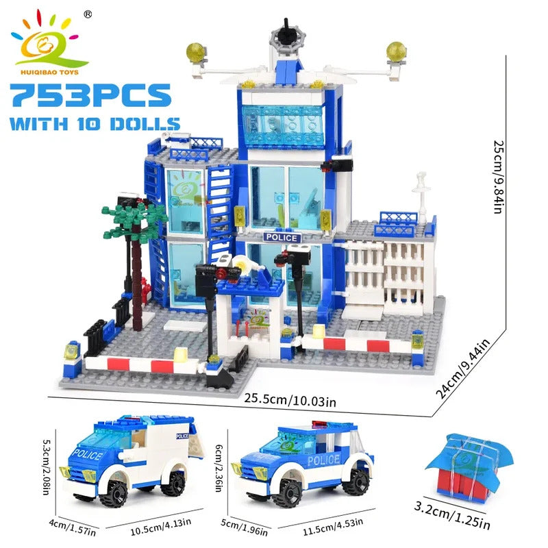 753PCS シティ警察署ビルディングブロックセット