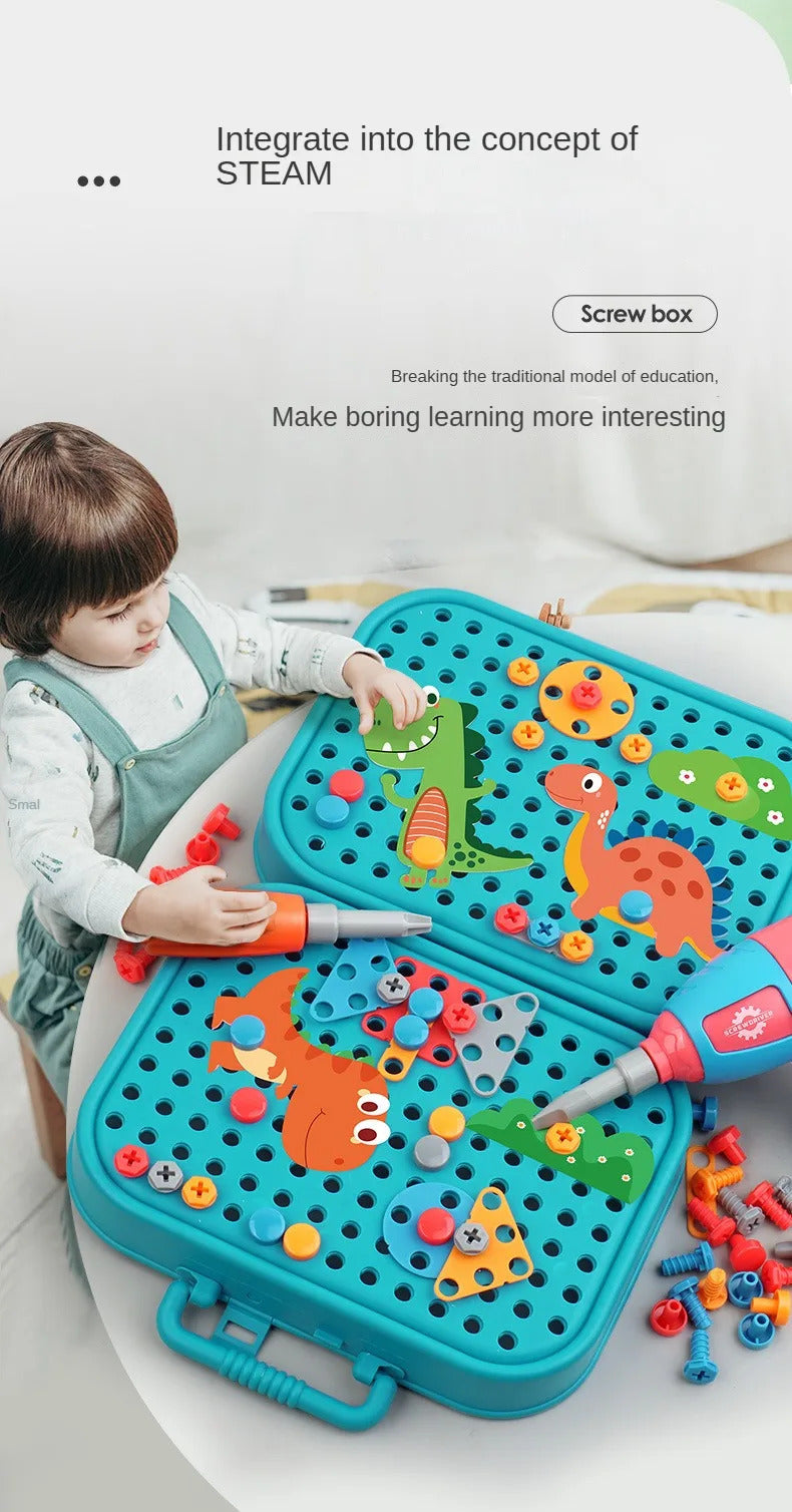 211PCS 子供用ごっこ遊び修理ツールボックス クリエイティブ教育玩具
