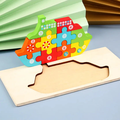 木製幼児用パズル 3Dパズル 知育玩具