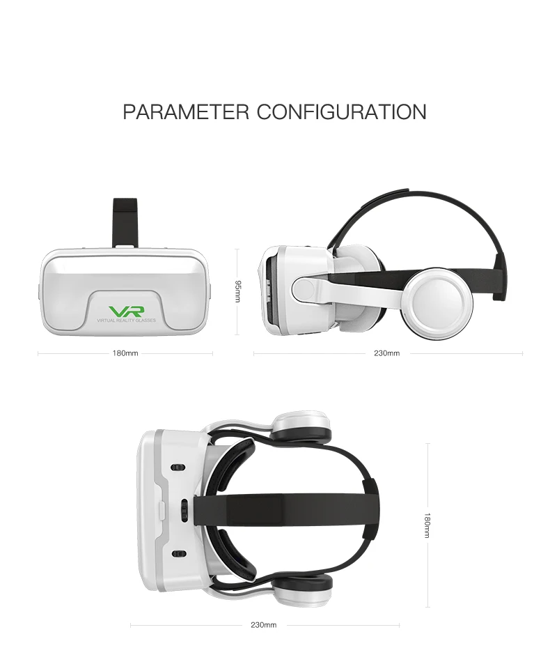 3D Virtual Reality VR Glasses With Controllers