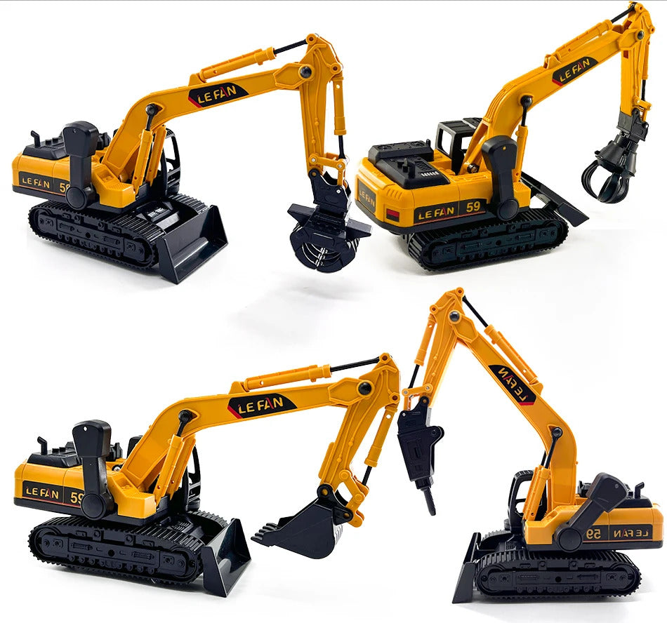 1:32 Simulation Diecast Crane Car Model with 3 Head Drill