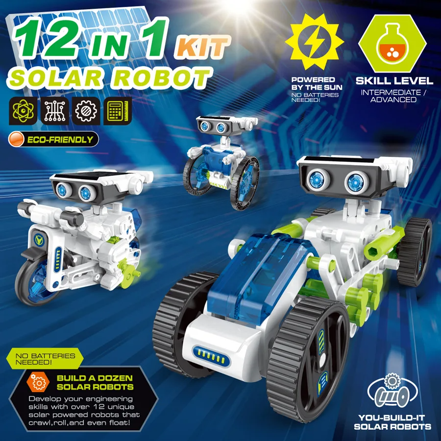 12 In 1 Solar Powered Robot Self-Assembly Toys