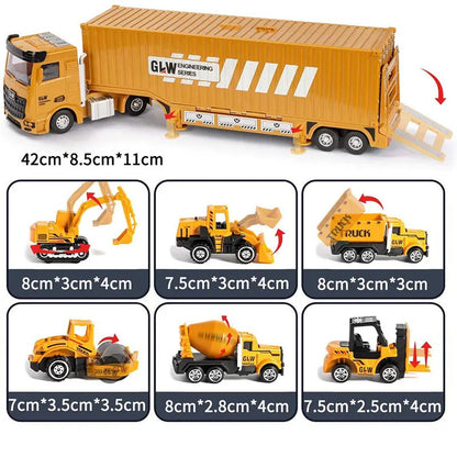 Tractor Alloy Engineering Vehicle Parking Lot Car Set