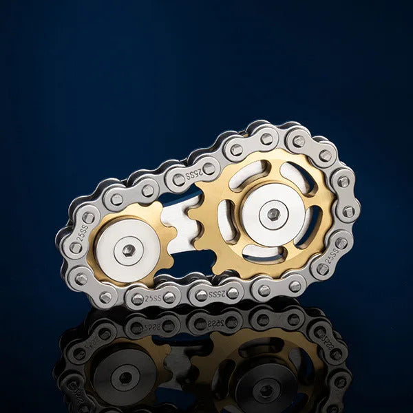 バイクチェーン メタル フィジェット スピナー 9 ギア リンケージ ハンドスピナー