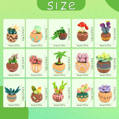 Succulent Potted Plant Wool Felting Kits