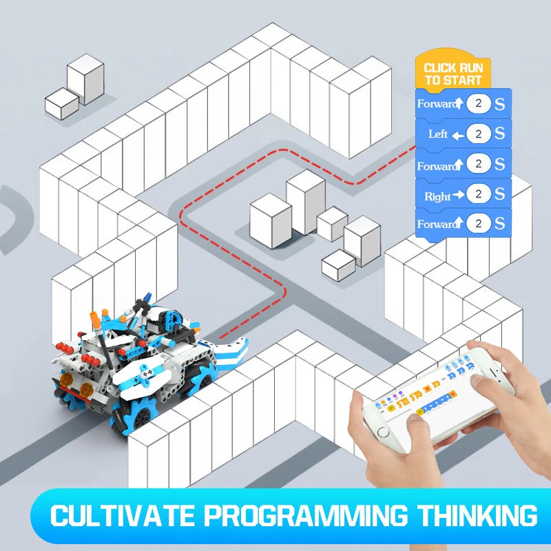 DIY 489Pcs App Voice Control Remote Car Rc Robot