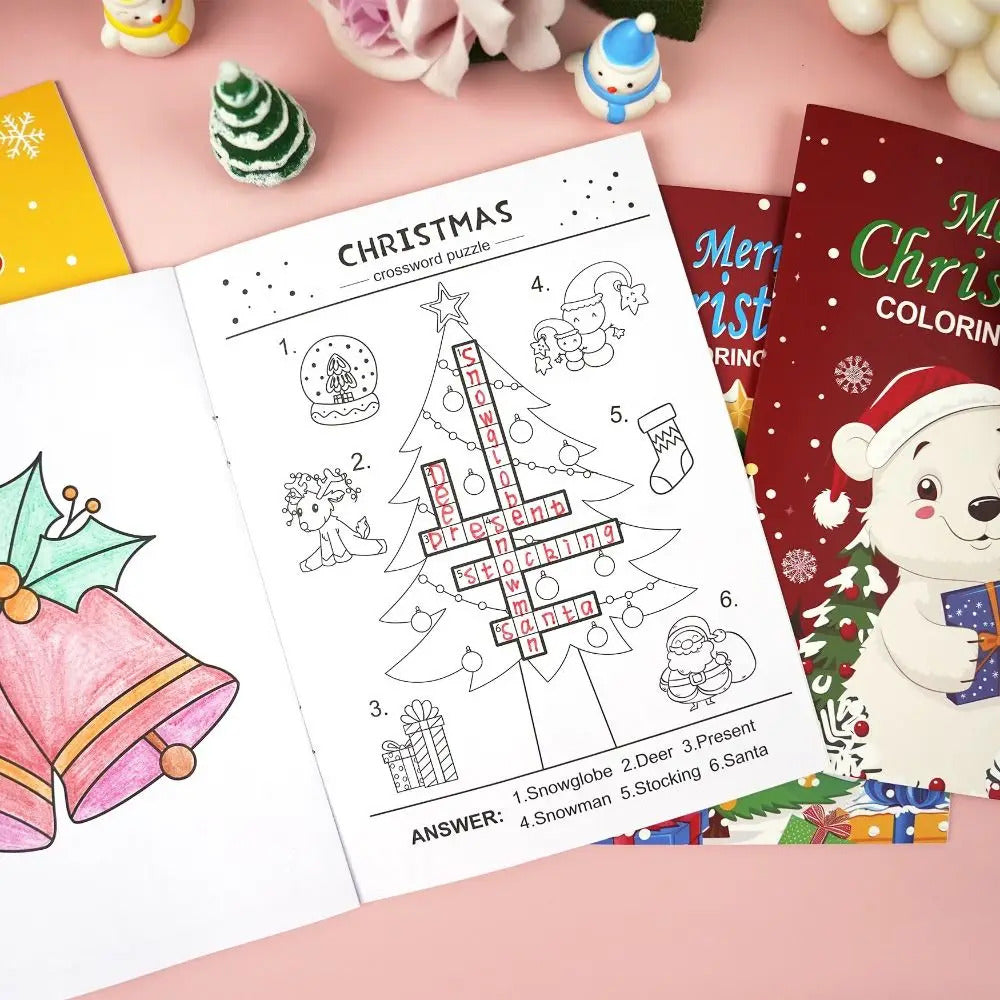 8PCS 高品質クリスマステーマ塗り絵