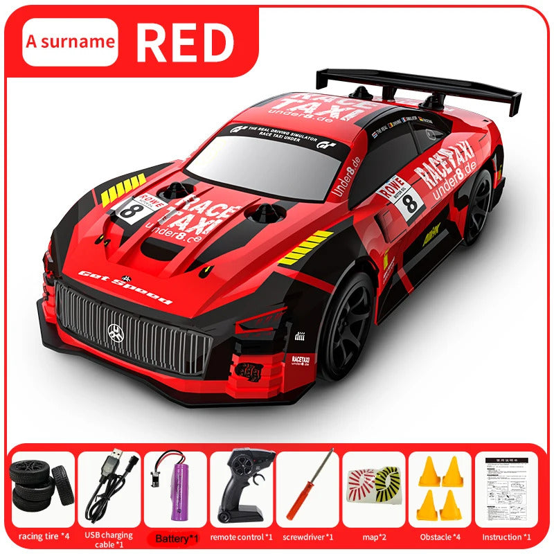 2.4G ドリフト RC カー 4WD ドリフトカー 1:18 おもちゃ リモートコントロール GTR カー