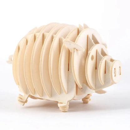 3D Wooden Animal Puzzle Toys Assembly Kit
