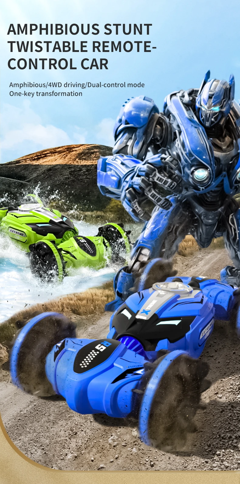 Off Road Climbing Water & Land 4WD Remote Control Racing Car