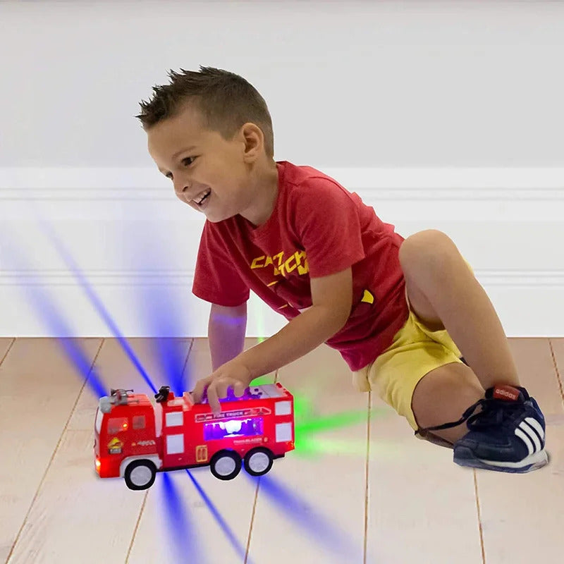 明るい点滅ライト付き子供用電動消防車おもちゃ