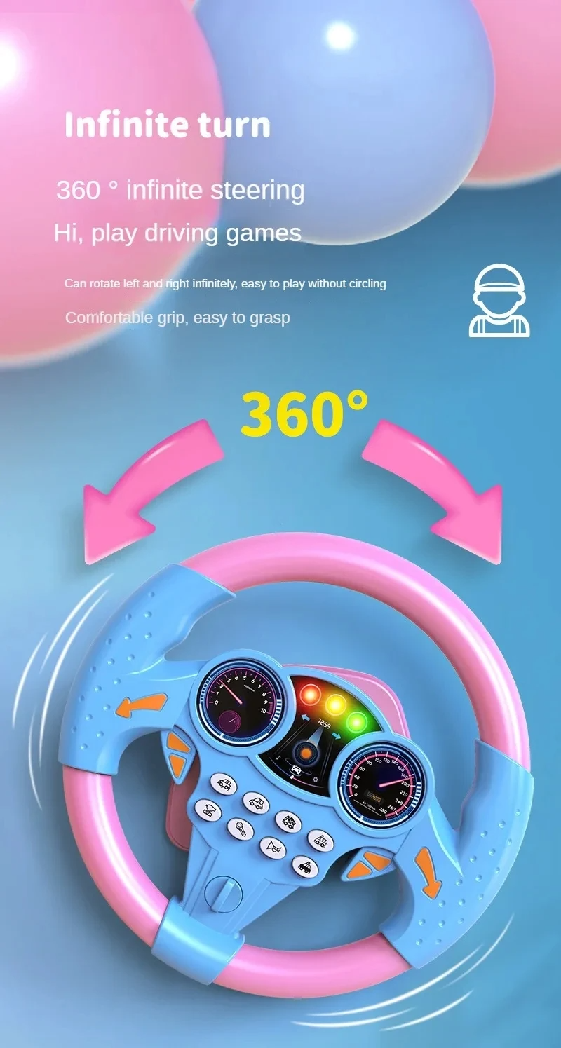 Infant Shining Eletric Simulation Steering Wheel Toy