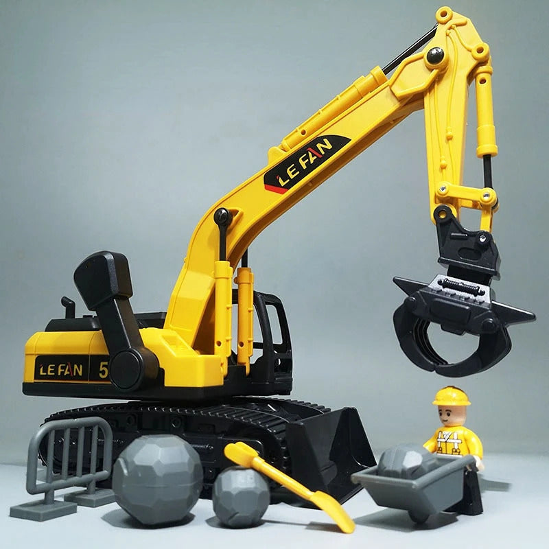 1:32 Simulation Diecast Crane Car Model with 3 Head Drill