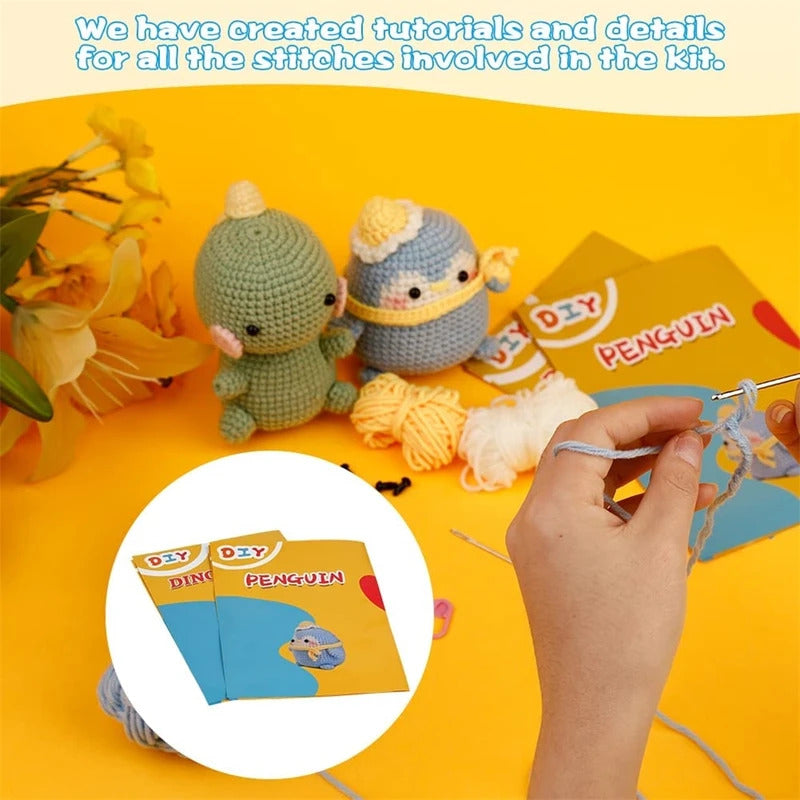恐竜あみぐるみ作成キット DIY かぎ針編みキット