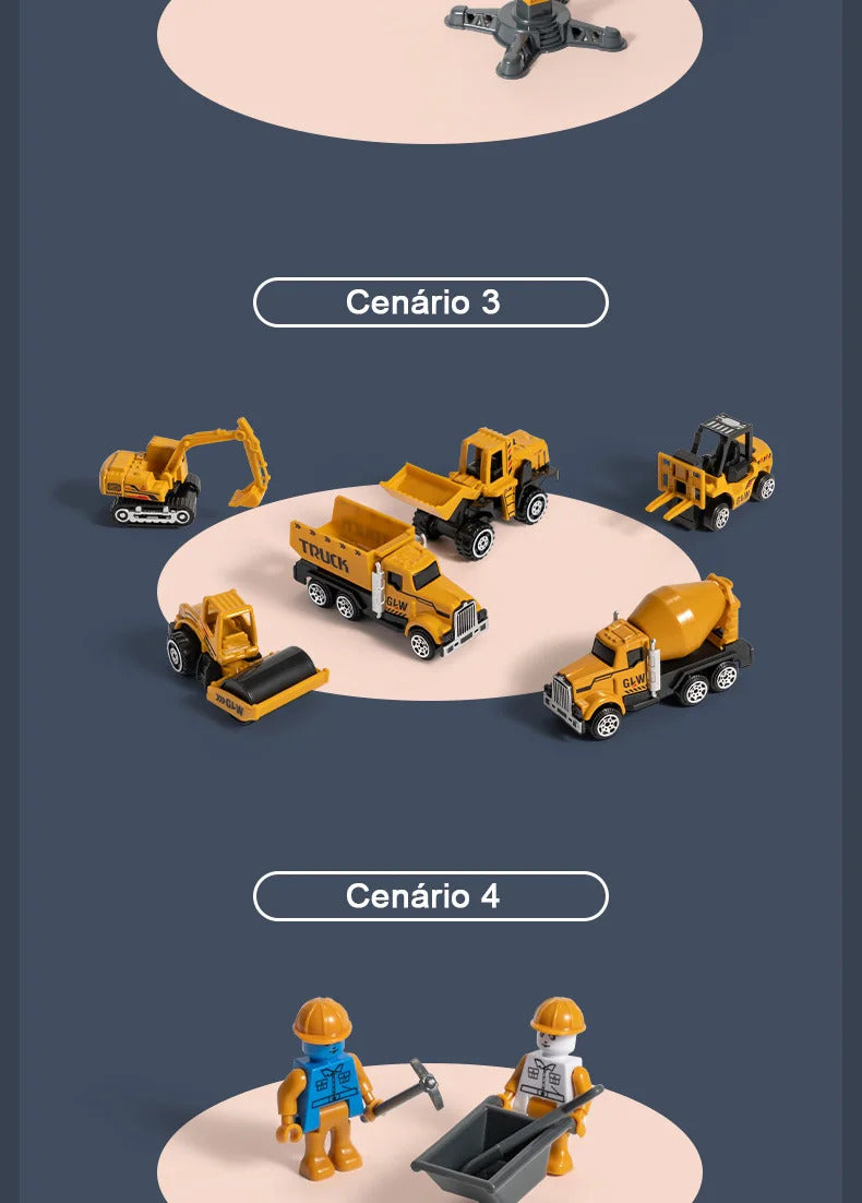 Tractor Alloy Engineering Vehicle Parking Lot Car Set