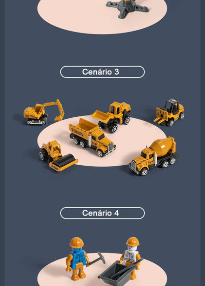 Tractor Alloy Engineering Vehicle Parking Lot Car Set