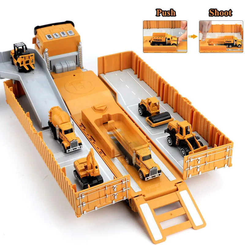 Tractor Alloy Engineering Vehicle Parking Lot Car Set