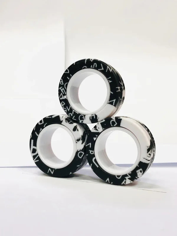 3pcs Magnetic Rings Spinner Fidget Toy Set Finger Magnets Rings