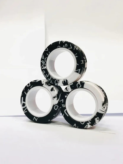 3pcs Magnetic Rings Spinner Fidget Toy Set Finger Magnets Rings