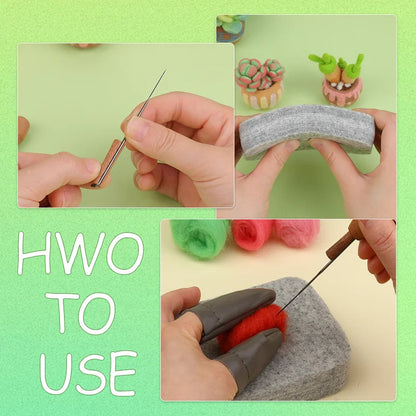 Succulent Potted Plant Wool Felting Kits