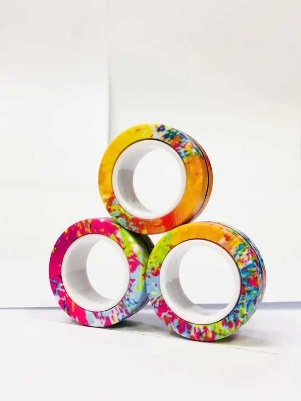 3pcs Magnetic Rings Spinner Fidget Toy Set Finger Magnets Rings