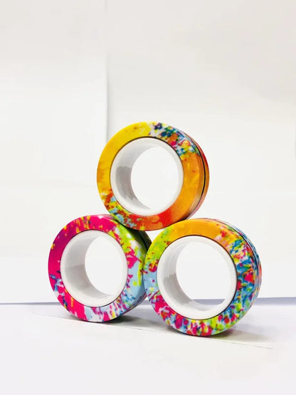 3pcs Magnetic Rings Spinner Fidget Toy Set Finger Magnets Rings