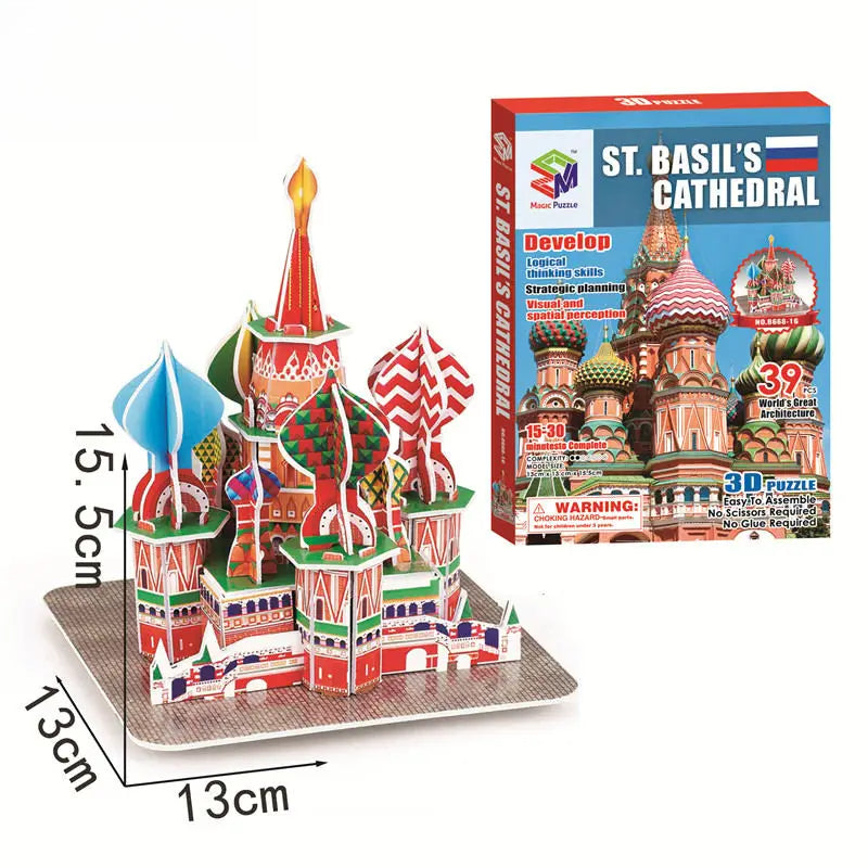 40 Style World Famous Architecture Building 3D Puzzle Model
