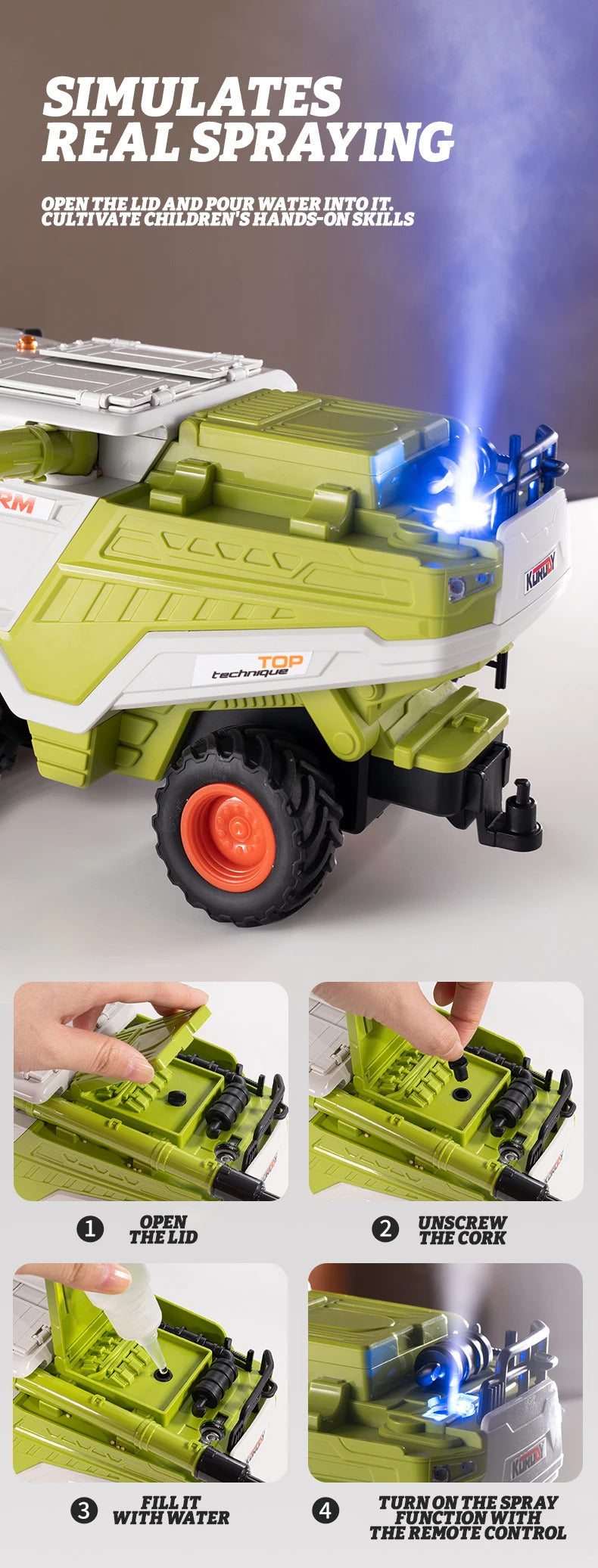 子供用トラックモデル RC ファーマー 1:24 小麦トウモロコシ収穫機