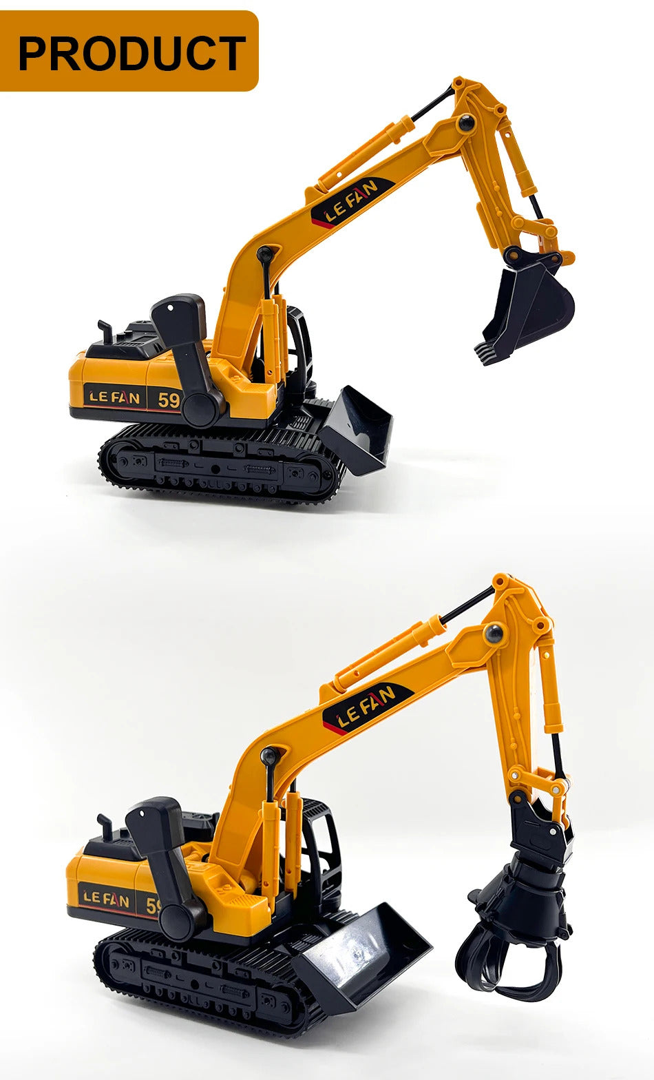 1:32 Simulation Diecast Crane Car Model with 3 Head Drill