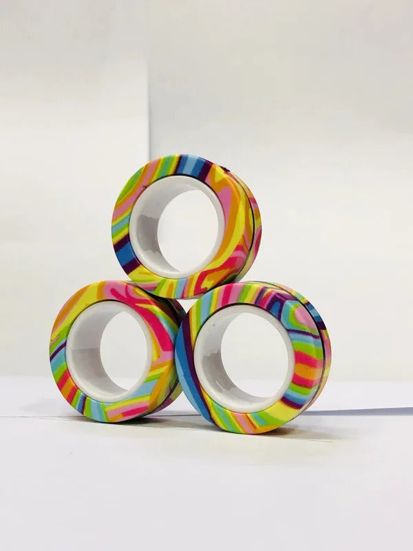 3pcs Magnetic Rings Spinner Fidget Toy Set Finger Magnets Rings
