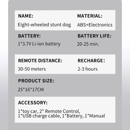Kid's 8-wheel RC Car Toy Boy Intelligent Machine Dog RC Car