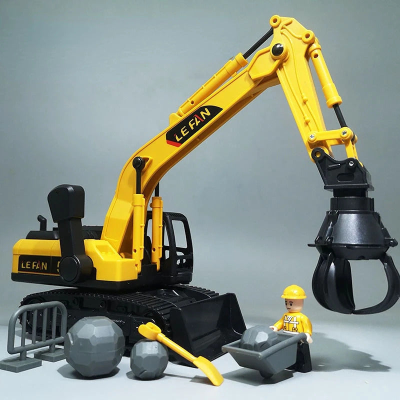 1:32 Simulation Diecast Crane Car Model with 3 Head Drill