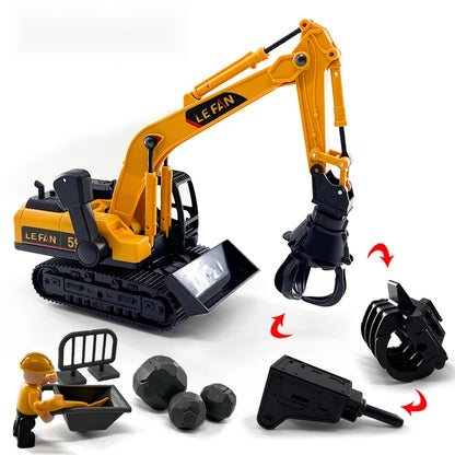 1:32 Simulation Diecast Crane Car Model with 3 Head Drill