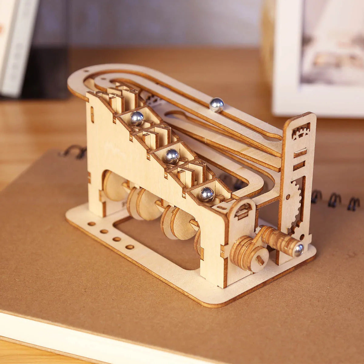 3D Wooden Spiral Marble Run Puzzle Toy Kits