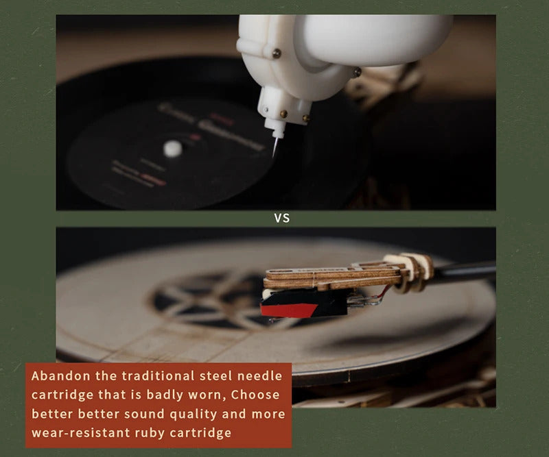 DIY 手回しクラシック蓄音機木製パズルキット