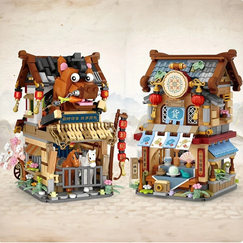 Street View Series Building blocks Izakaya Shaved Ice Shop