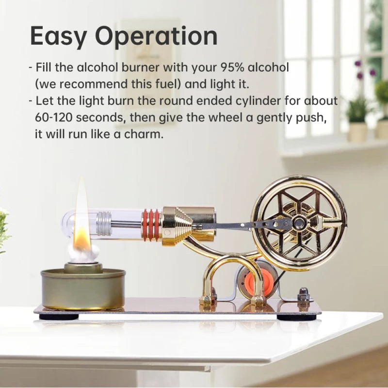 Hot Air Stirling Engine Motor Model Electricity Generator Motor