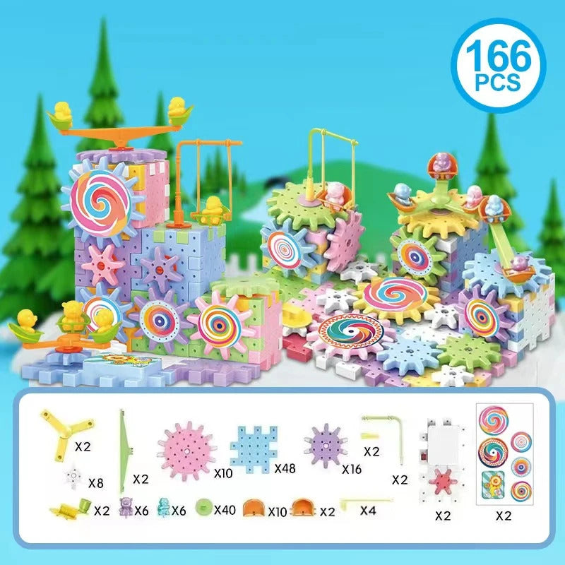 人気 83-263 PCS 電動ギア 3D パズル モデル構築キット