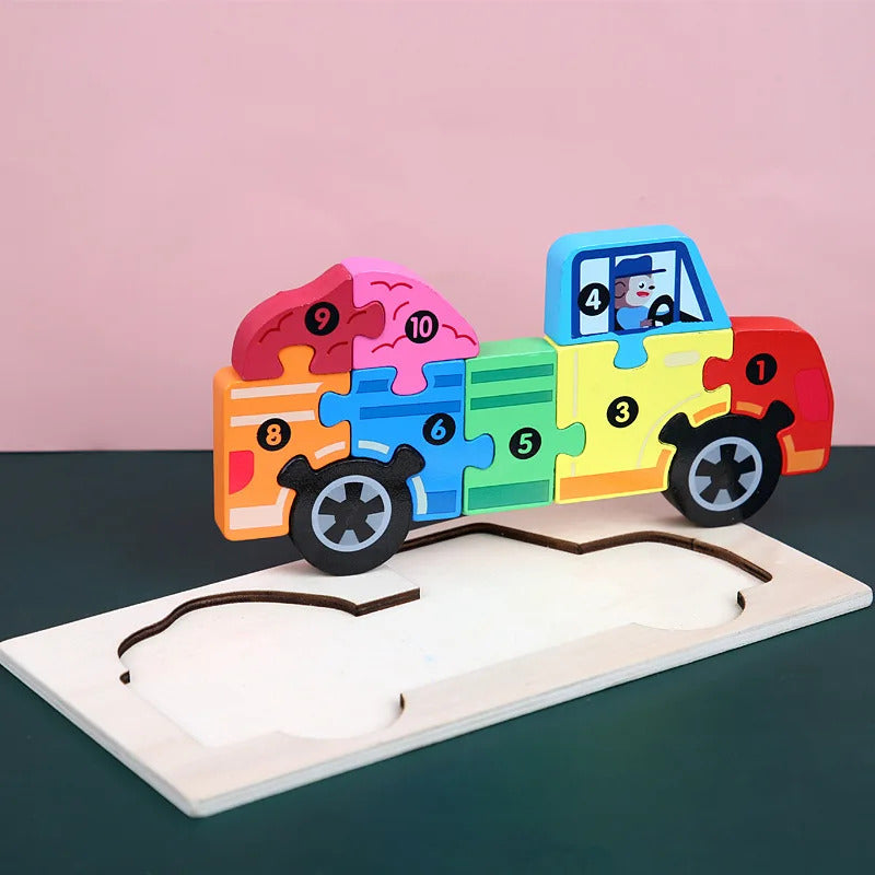 木製幼児用パズル 3Dパズル 知育玩具