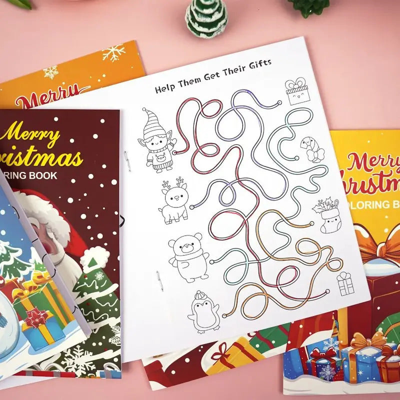 8PCS 高品質クリスマステーマ塗り絵